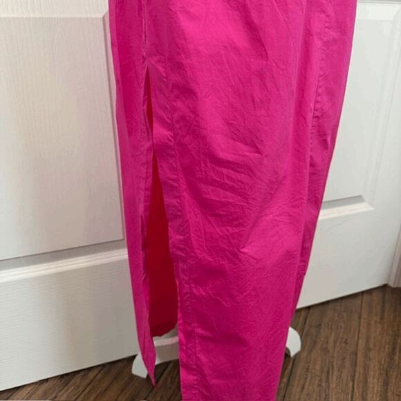 Young Fabulous & Broke Zoya Dress in Flamenco Pink Cotton Bow Front Size Small - Picture 4 of 13